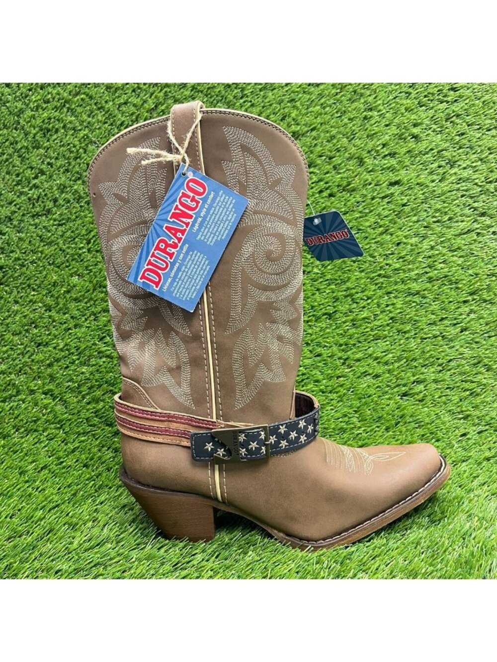 Durango Crush 12" Womens Size 8.5 Brown Cowgirl Western Snip Toe Fashion Boots